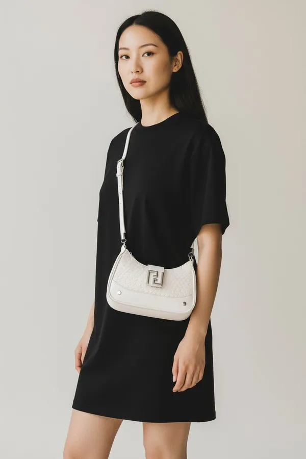 White_Elegant_Valentina_Shoulder_Bag_Ith_Sling_Belt