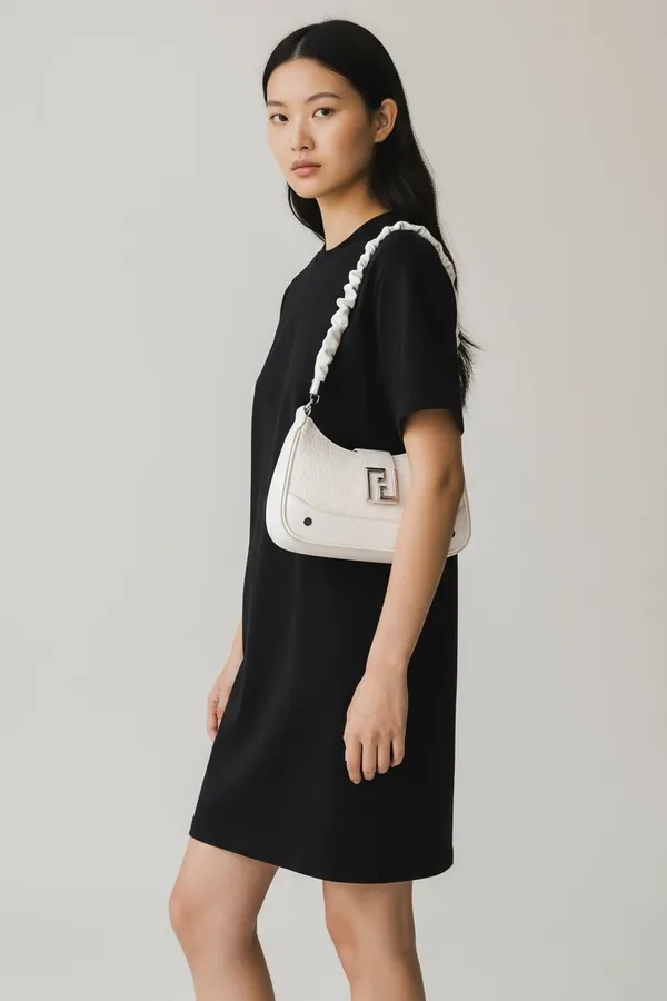 White_Elegant_Valentina_Shoulder_Bag_Ith_Sling_Belt