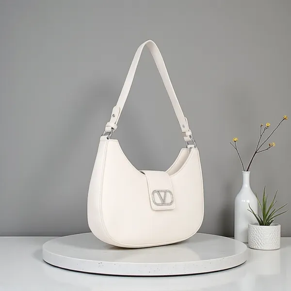 White_Classic_Venus_Shoulder_Bag_With_Sling_Belt_(korean)