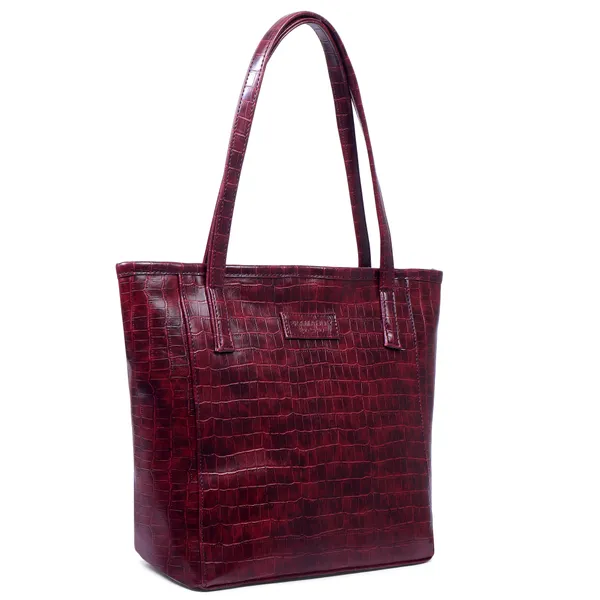Wine_Rachel_Tote_&_Brown_Dona_Sling_Combo_–_Croco_Vegan_Leather_|_Festive_Buy_1_Get_1_Offer