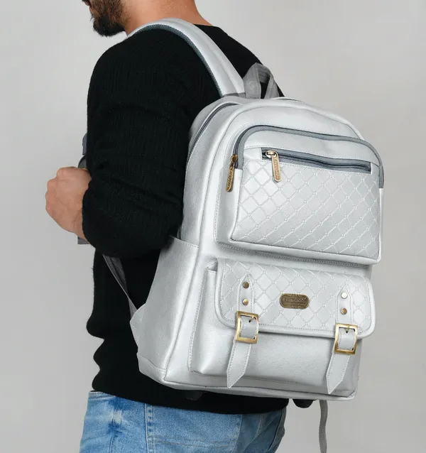 Metallic_Silver_Milan_Leather_Backpack_for_Men_and_Women._College_Office_Travel_Laptop_Backpack