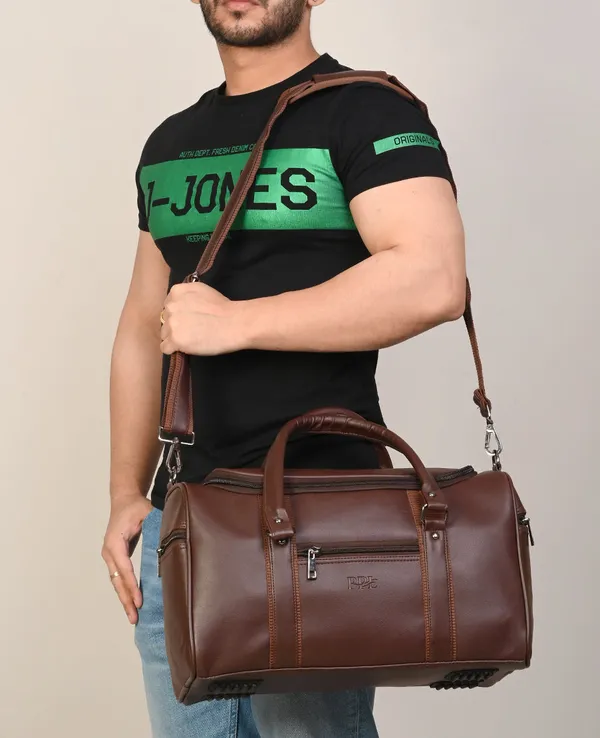 Choco_Brown_Elegant_Camden_Vegan_Leather_Duffel_Bag_For_Men_And_Women