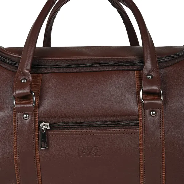 Choco_Brown_Elegant_Camden_Vegan_Leather_Duffel_Bag_For_Men_And_Women