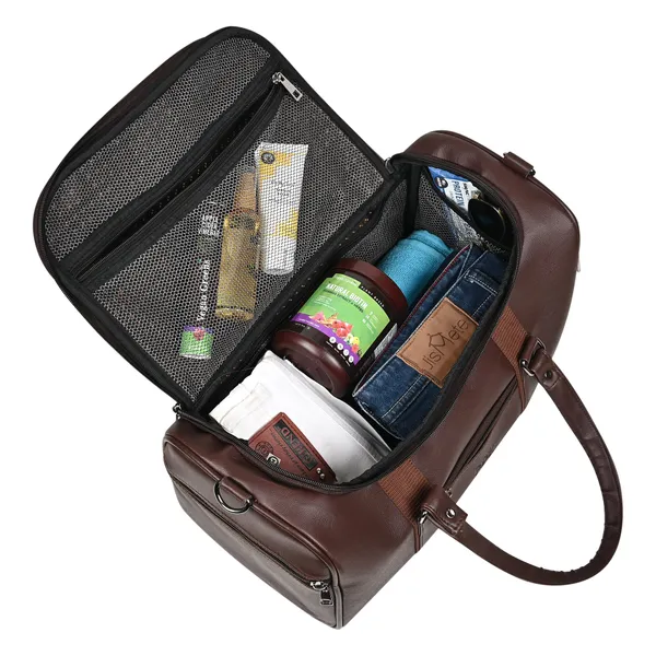 Choco_Brown_Elegant_Camden_Vegan_Leather_Duffel_Bag_For_Men_And_Women