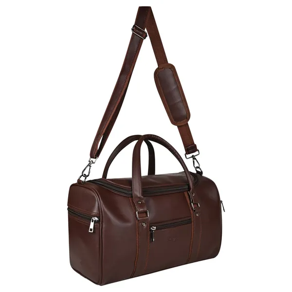 Choco_Brown_Elegant_Camden_Vegan_Leather_Duffel_Bag_For_Men_And_Women