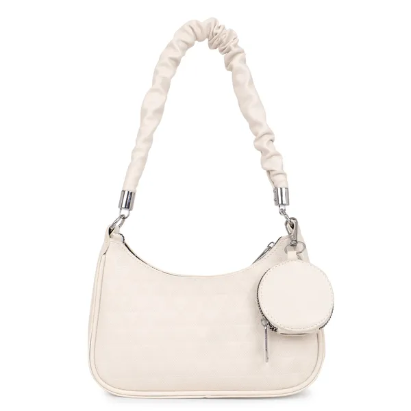 White_Elegant_Mia_Baguette_Sling_Crossbody_Bag_With_Coin_Pouch