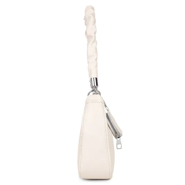 White_Elegant_Mia_Baguette_Sling_Crossbody_Bag_With_Coin_Pouch
