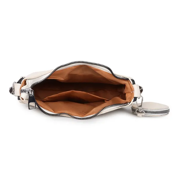 White_Elegant_Mia_Baguette_Sling_Crossbody_Bag_With_Coin_Pouch