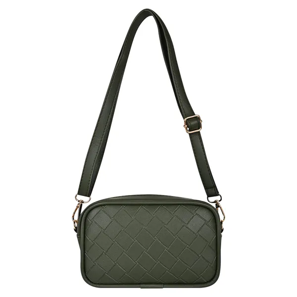 Olive_Green_Check_Emboss_Crossbody_Cum_Waist_Bag_For_Women