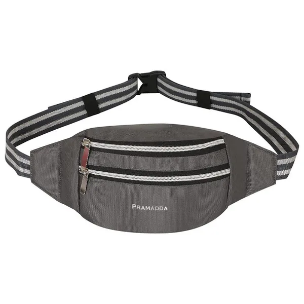 Grey_Pure_Luxury_Unisex_Waist_Bum_Bag_With_Adjustable_Belt_(38.1_X_7.62_X_12.7_Cm)