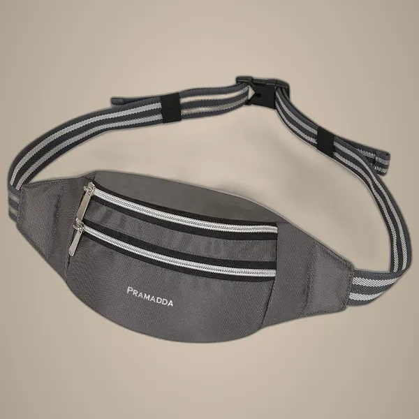 Grey_Pure_Luxury_Unisex_Waist_Bum_Bag_With_Adjustable_Belt_(38.1_X_7.62_X_12.7_Cm)