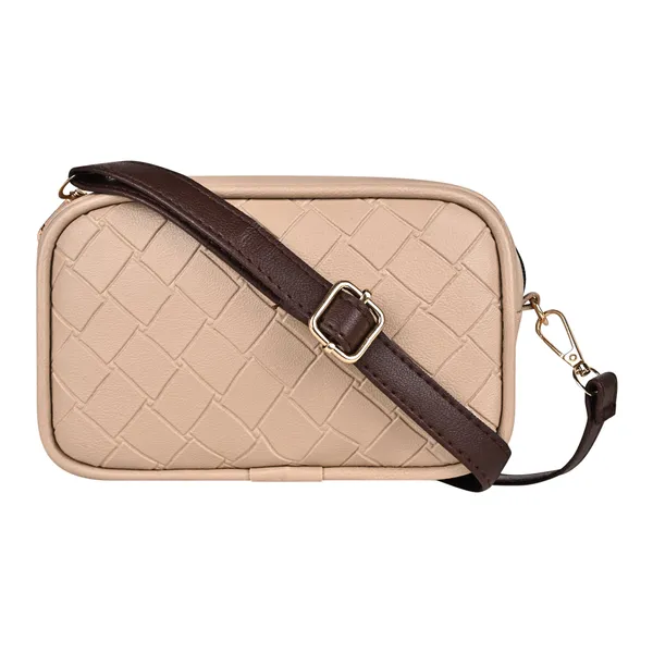 Royal_Beige_Check_Emboss_Crossbody_Cum_Waist_Bag_For_Women
