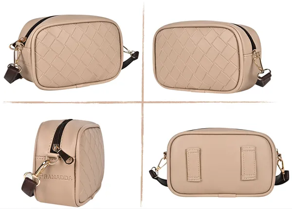 Royal_Beige_Check_Emboss_Crossbody_Cum_Waist_Bag_For_Women