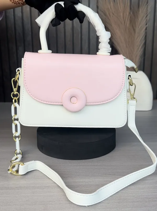 White_&_Pink_Stylish_Madision_Sling_Crossbody_Cum_Shoulder_Bag_(korean)