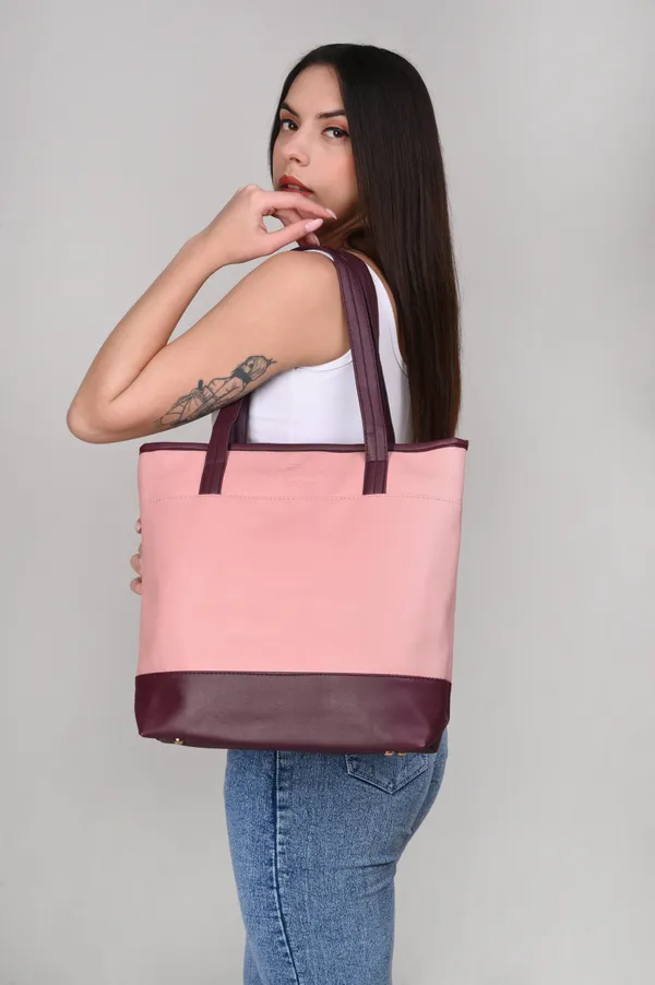 Pink_Vegan_Leather_Tote_&_Emboss_Crossbody_Bag