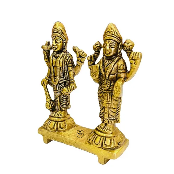 NEO_CLASSIC_Vishnu_Laxmi_Joint_Brass_Idol_|_Lakshmi_Narayan_Statue_Fine_Finish_|_Religious_Showpiece_for_Home_Temple,_Pooja_Room_&_Festive_Gifting