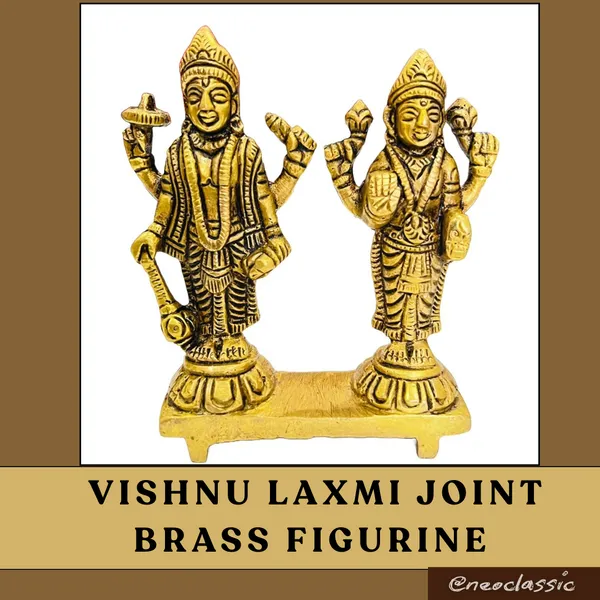 NEO_CLASSIC_Vishnu_Laxmi_Joint_Brass_Idol_|_Lakshmi_Narayan_Statue_Fine_Finish_|_Religious_Showpiece_for_Home_Temple,_Pooja_Room_&_Festive_Gifting