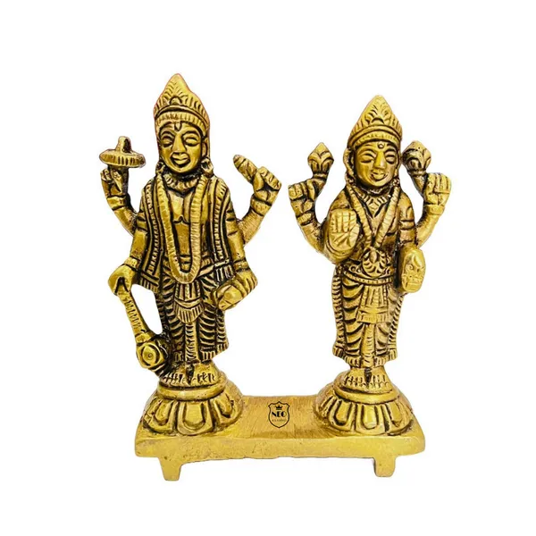 NEO_CLASSIC_Vishnu_Laxmi_Joint_Brass_Idol_|_Lakshmi_Narayan_Statue_Fine_Finish_|_Religious_Showpiece_for_Home_Temple,_Pooja_Room_&_Festive_Gifting