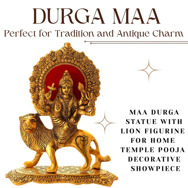 NEO_CLASSIC_Durga_Maa_Statue_with_Lion_|_Hindu_Goddess_Durga_Idol_for_Home_Temple,_Pooja_&_Decorative_Showpiece_|_Rectangular_Base_|_8_Inch