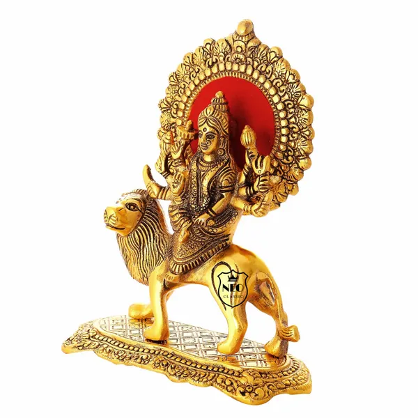 NEO_CLASSIC_Durga_Maa_Statue_with_Lion_|_Hindu_Goddess_Durga_Idol_for_Home_Temple,_Pooja_&_Decorative_Showpiece_|_Rectangular_Base_|_8_Inch