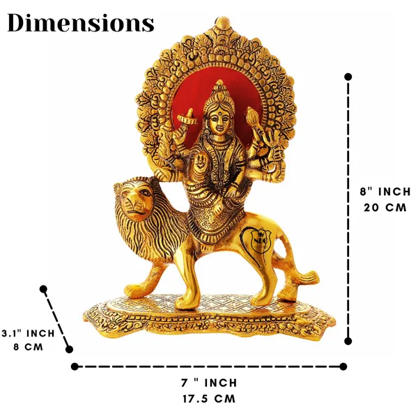 NEO_CLASSIC_Durga_Maa_Statue_with_Lion_|_Hindu_Goddess_Durga_Idol_for_Home_Temple,_Pooja_&_Decorative_Showpiece_|_Rectangular_Base_|_8_Inch