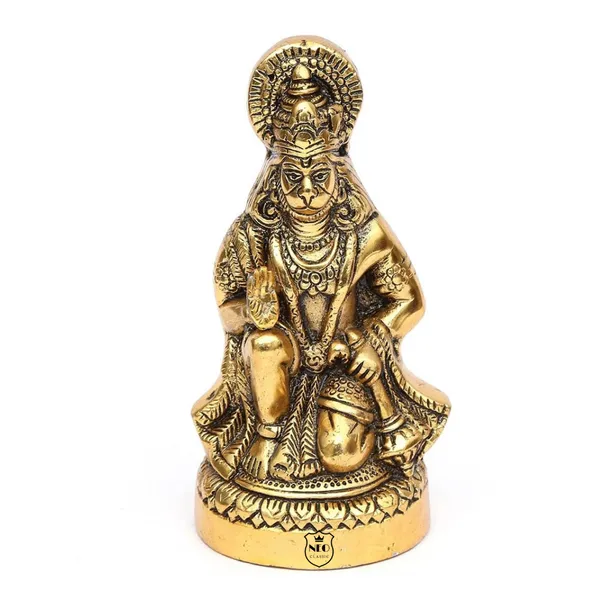 NEO_CLASSIC_Hanuman_Ji_Idol_–_Bajrang_Bali_Sitting_Murti_Gold_Finish_Showpiece