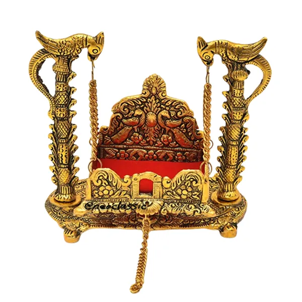 Metal_Swing_Laddu_Gopal_Jhula_Krishna_Hindola_Palana_Decorative_Laddu_Gopal_Idol_for_Temple_Pooja_Showpiece_Figurine_Religious_Gift_7_inch