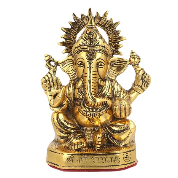 NEO_CLASSIC_Gold_Plated_Trishul_Ganesh_Ji_Idol_|_Brass_Ganesha_Showpiece_for_Home_Decor,_Pooja_Room_&_Housewarming_Gift_|_8_Inch