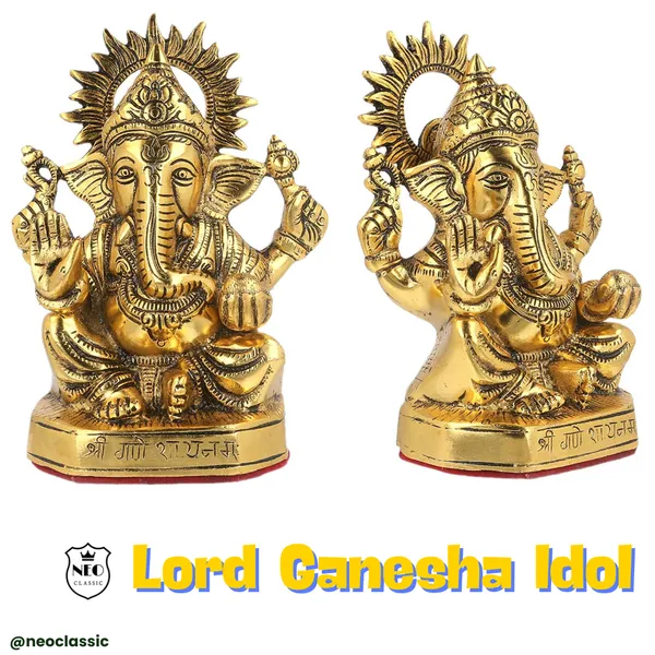 NEO_CLASSIC_Gold_Plated_Trishul_Ganesh_Ji_Idol_|_Brass_Ganesha_Showpiece_for_Home_Decor,_Pooja_Room_&_Housewarming_Gift_|_8_Inch