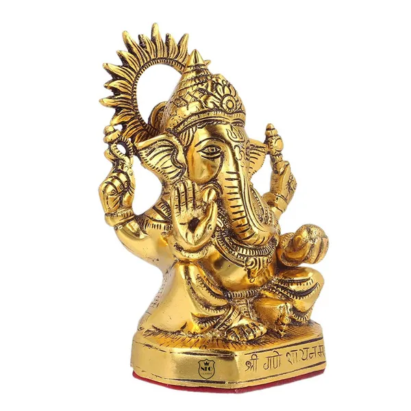 NEO_CLASSIC_Gold_Plated_Trishul_Ganesh_Ji_Idol_|_Brass_Ganesha_Showpiece_for_Home_Decor,_Pooja_Room_&_Housewarming_Gift_|_8_Inch