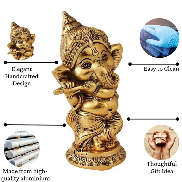 Ganesh_Flute_Idol_Gold_Plated_6_Inch_Basuri_Ganesh_Murti_for_Temple,_Home_Office