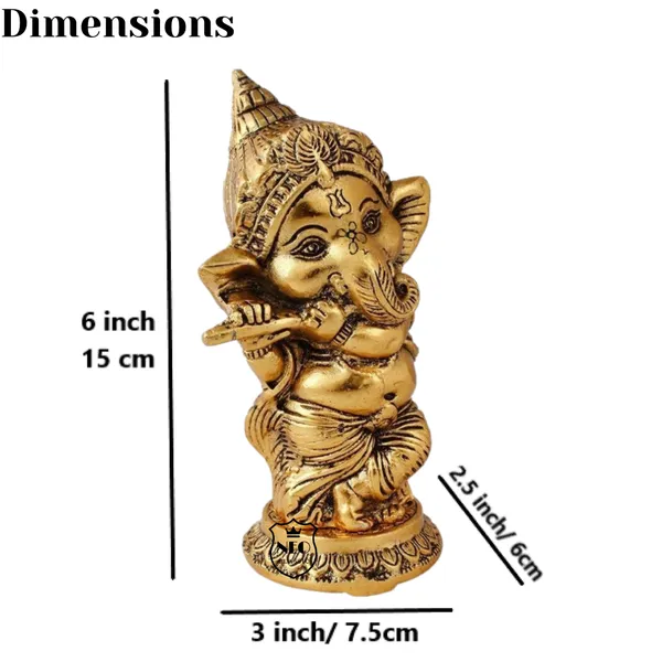 Ganesh_Flute_Idol_Gold_Plated_6_Inch_Basuri_Ganesh_Murti_for_Temple,_Home_Office