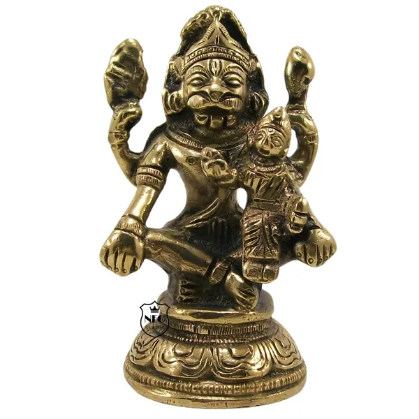 NEO_CLASSIC_Brass_Narsingh_Laxmi_Idol_4.1_Inch_|_Handcrafted_Hindu_God_Statue_|_Wealth_&_Protection_Symbol_|_Home_Temple,_Pooja_&_Gift_Deco