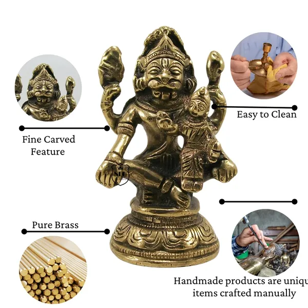 NEO_CLASSIC_Brass_Narsingh_Laxmi_Idol_4.1_Inch_|_Handcrafted_Hindu_God_Statue_|_Wealth_&_Protection_Symbol_|_Home_Temple,_Pooja_&_Gift_Deco