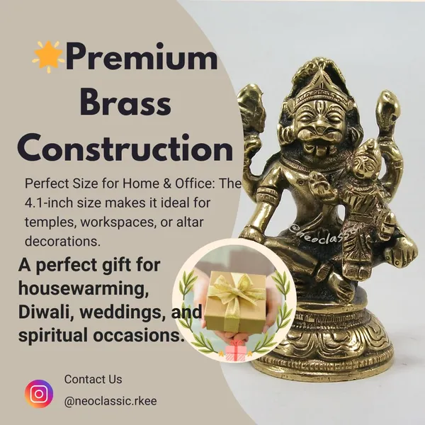 NEO_CLASSIC_Brass_Narsingh_Laxmi_Idol_4.1_Inch_|_Handcrafted_Hindu_God_Statue_|_Wealth_&_Protection_Symbol_|_Home_Temple,_Pooja_&_Gift_Deco