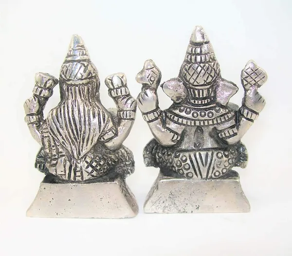 NEO_CLASSIC_Laxmi_Ganesh_Silver_Plated_Idol_|_Small_Size_Lakshmi_Ganesha_Murti_for_Home_Temple,_Pooja_&_Décor_|_Religious_Showpiece