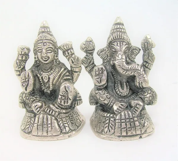 NEO_CLASSIC_Laxmi_Ganesh_Silver_Plated_Idol_|_Small_Size_Lakshmi_Ganesha_Murti_for_Home_Temple,_Pooja_&_Décor_|_Religious_Showpiece