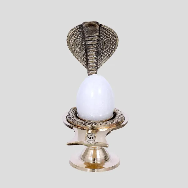 NEO_CLASSIC_Shivling_with_Sheshnag_Jalheri/Stand_with_White_Shivling_Height_4.5_inch