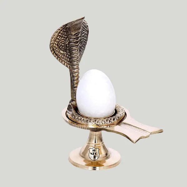 NEO_CLASSIC_Shivling_with_Sheshnag_Jalheri/Stand_with_White_Shivling_Height_4.5_inch