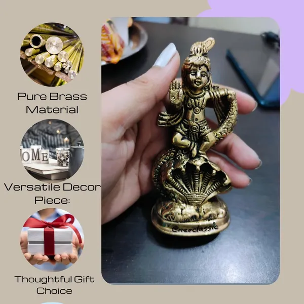 NEO_CLASSIC_Brass_Krishna_Idol_Kaliya_Daman_4.5_Inch_|_Lord_Krishna_Dancing_on_Kaliya_Naag_|_Pure_Brass_Statue_for_Home_Temple,_Pooja_&_Deco