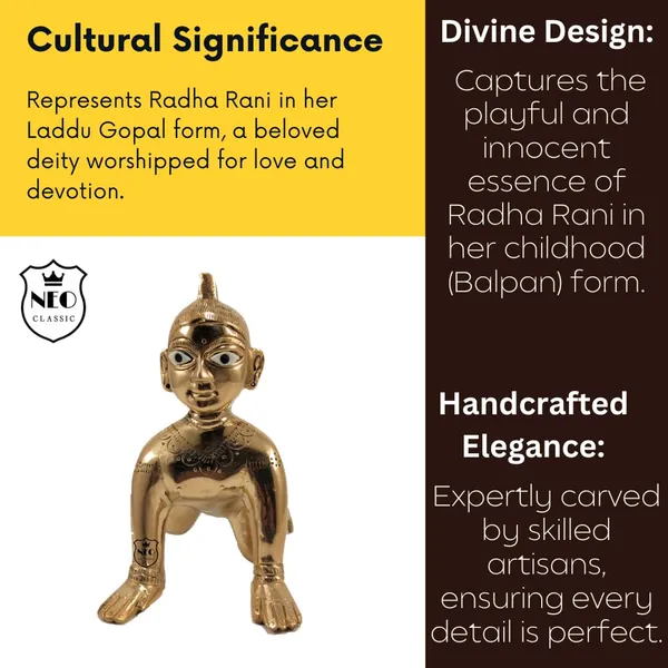 NEO_CLASSIC_Ashtadhatu_Brass_Laddu_Radha_Idol_–_Bal_Radha_Rani_Ji_Murti_(3_Inch,_Plain_No._3)