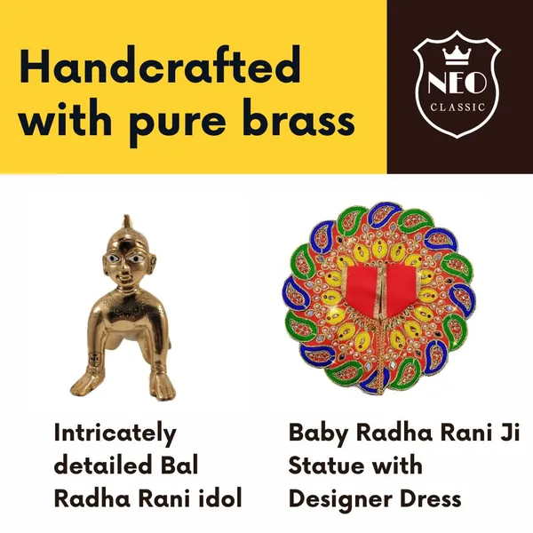 NEO_CLASSIC_Ashtadhatu_Brass_Laddu_Radha_Idol_–_Bal_Radha_Rani_Ji_Murti_(3_Inch,_Plain_No._3)