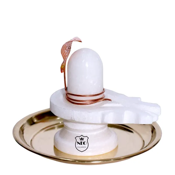 NEO_CLASSIC_Divine_White_Marble_Shivling_with_Copper_Naag_&_Brass_Plate_–_Handcrafted_Shivling_from_Haridwar_(2.5_Inch)