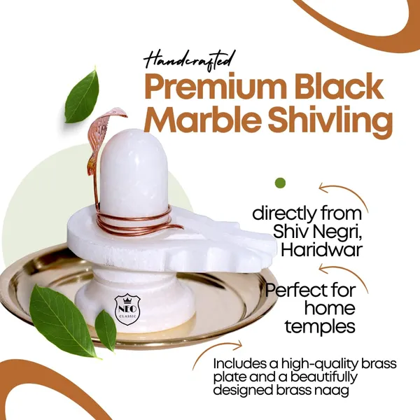 NEO_CLASSIC_Divine_White_Marble_Shivling_with_Copper_Naag_&_Brass_Plate_–_Handcrafted_Shivling_from_Haridwar_(2.5_Inch)
