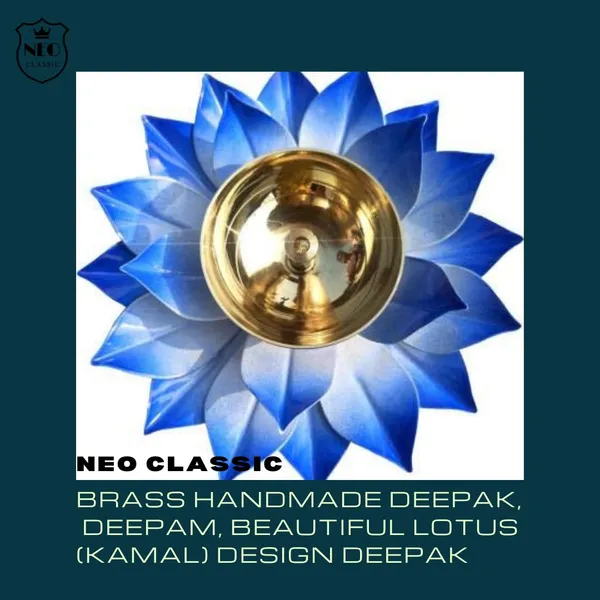 NEO_CLASSIC_Brass_Lotus_Diya_Deepak_|_Kamal_Shape_Oil_Lamp_for_Pooja_&_Diwali_Decoration_|_Handcrafted_Colorful_Brass_Deepak_(Blue)_|_5_Inch