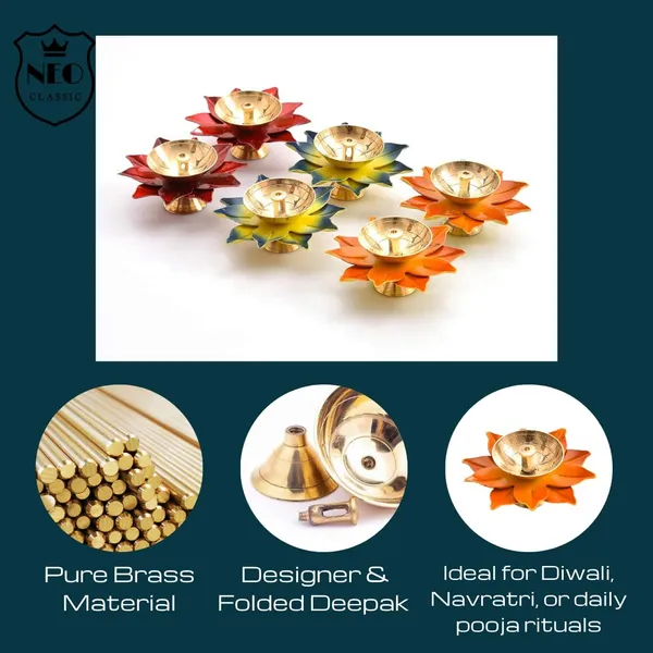 NEO_CLASSIC__Lotus_Design_Set_of_6_Brass_Oil_Lamps_|_Traditional_Pooja_Deepak_for_Diwali,_Navratri_&_Gifting