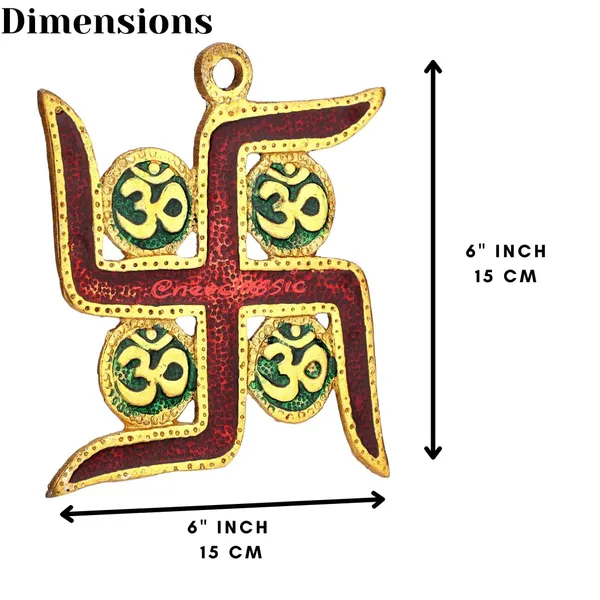 NEO_CLASSIC_Metal_Swastik_Wall_Hanging_with_Om_Symbol_|_Vastu_Good_Luck_Door_Entrance_Décor_for_Main_Door,_Home,_Office_&_Pooja_Room_|_Red_&_Gold_|_6_Inch