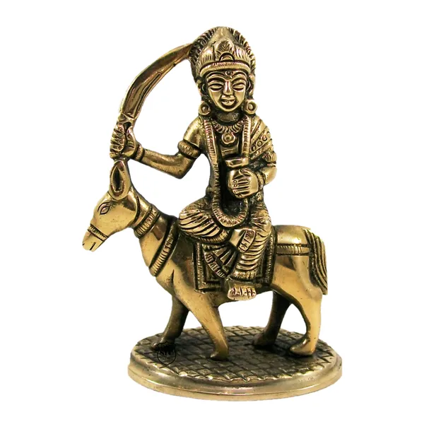 NEO_CLASSIC_Sheetla_Mata_Brass_Idol_|_Shitala_Mata_Murti_for_Puja,_Home_Temple_&_Mandir_|_Heavy_Base_Religious_Brass_Statue_|_4.5_Inch