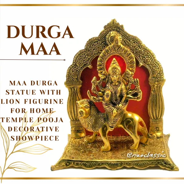 NEO_CLASSIC_Durga_Maa_Statue_with_Lion_|_Hindu_Goddess_Durga_Idol_|_Metal_Multi-Color_Religious_Showpiece_for_Home_Temple_Pooja_Decor