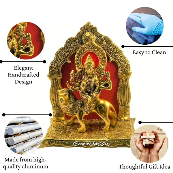 NEO_CLASSIC_Durga_Maa_Statue_with_Lion_|_Hindu_Goddess_Durga_Idol_|_Metal_Multi-Color_Religious_Showpiece_for_Home_Temple_Pooja_Decor